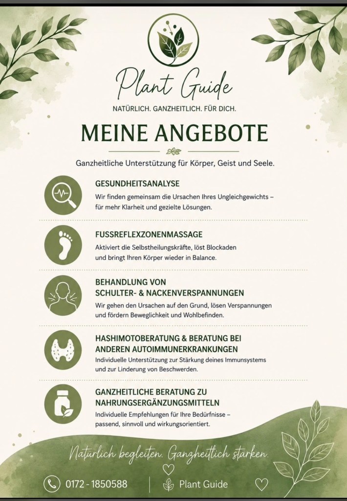 Übersicht der Plant Guide Angebote